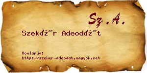 Szekér Adeodát névjegykártya